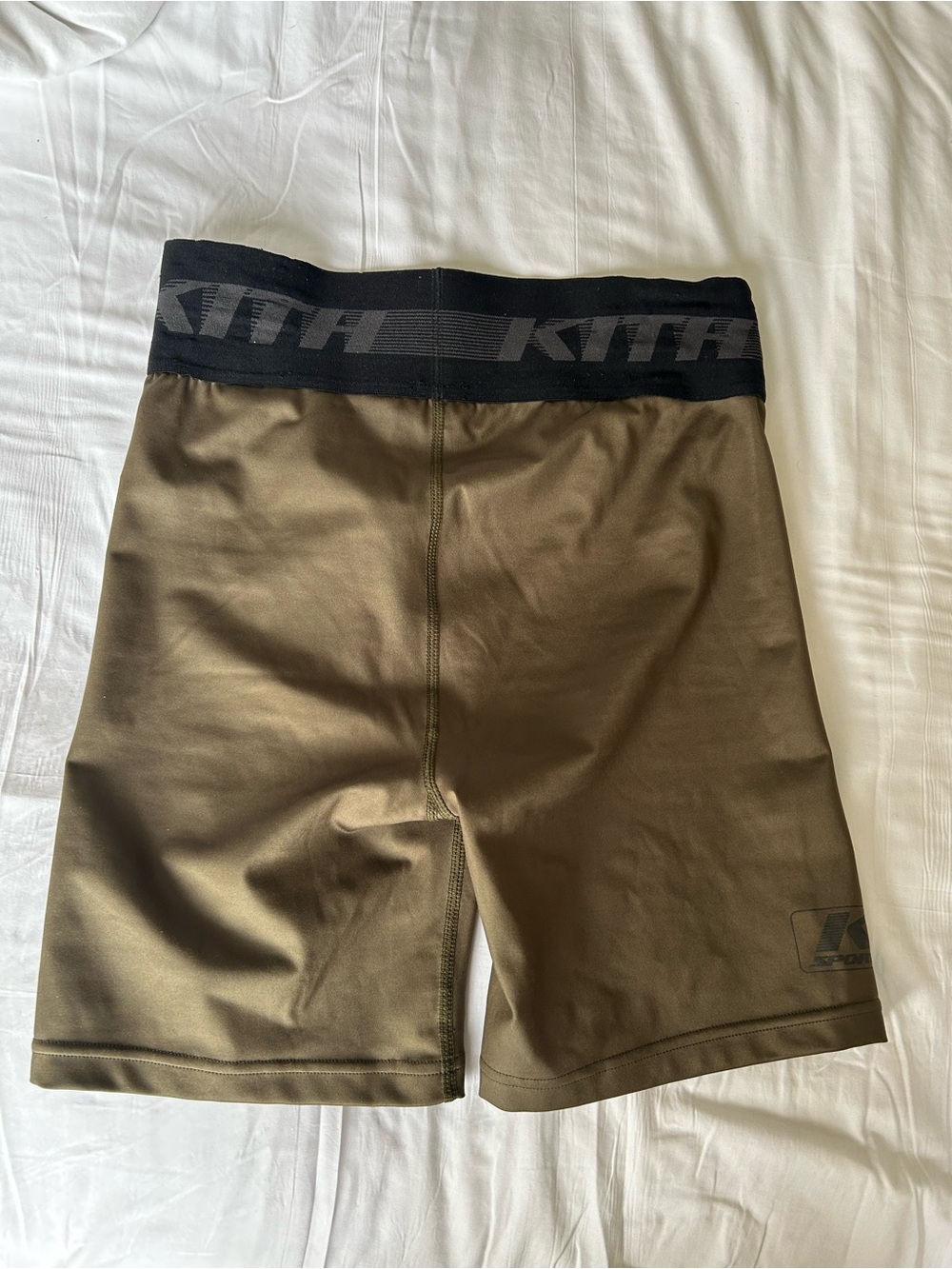 Kith sport biker shorts waistband green small